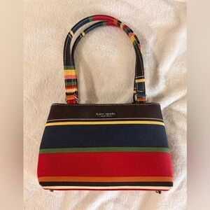 Kate Spade New York Multicolor Striped Hand Bag Shoulder Bag Small Preowned
